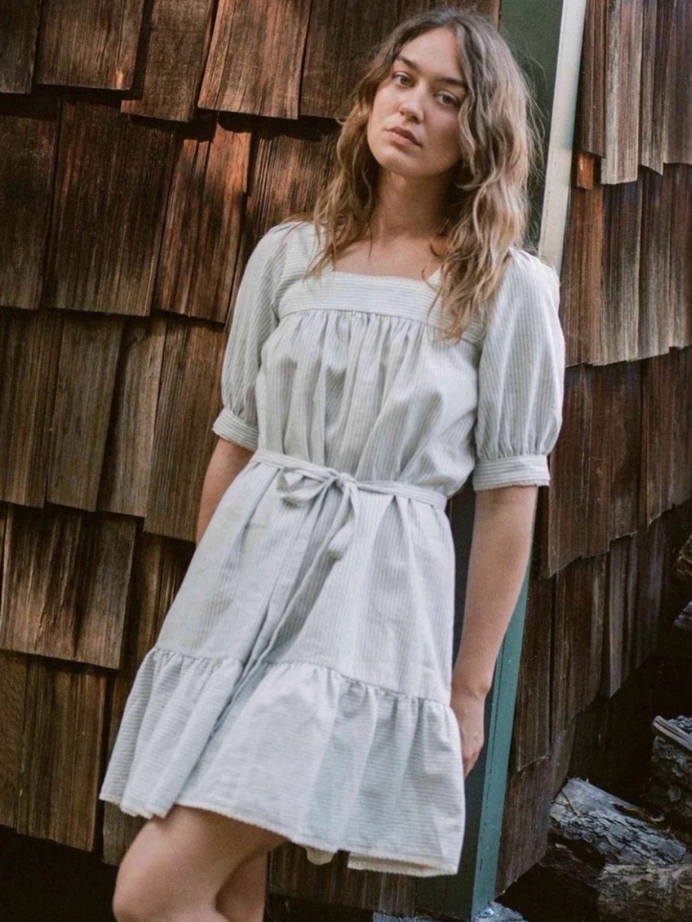 ✨Christy Dawn The Berkley Dress Blue Harvest Stripe Size M - Picture 3 of 16